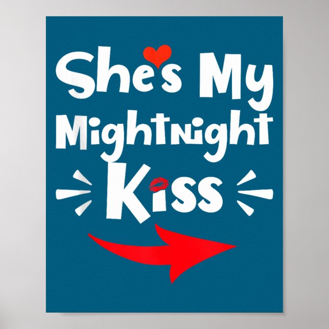 Poster Mens She's My Midnight Kiss Happy New Year Matchin (Frente)