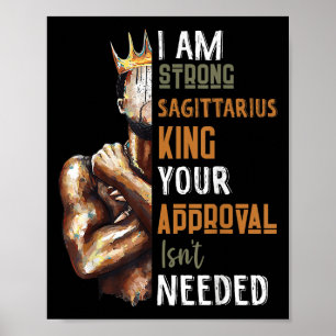 Poster Mens Sou Forte Rei Sagitário Em Zodíaco Coroa