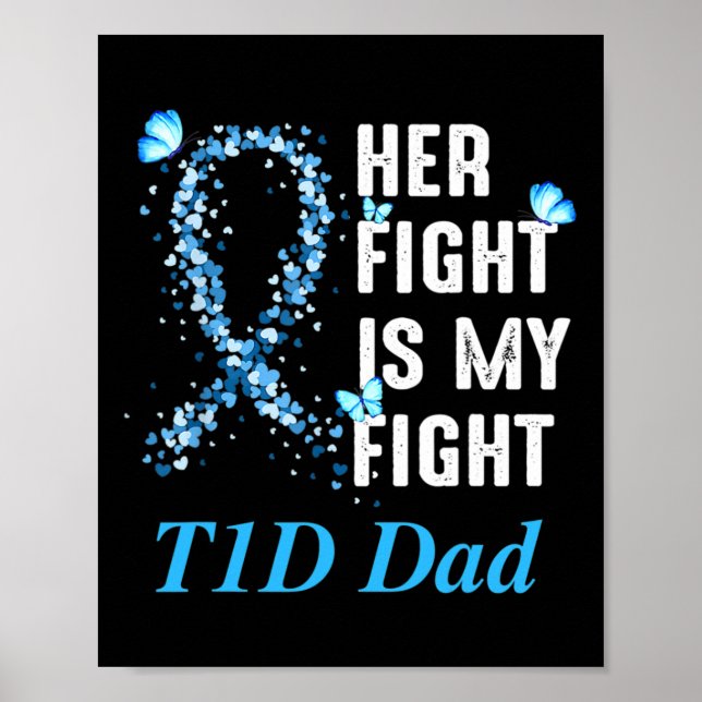 Poster Mens Sua Luta É Minha Luta Contra O Pai T1d Diabet (Frente)