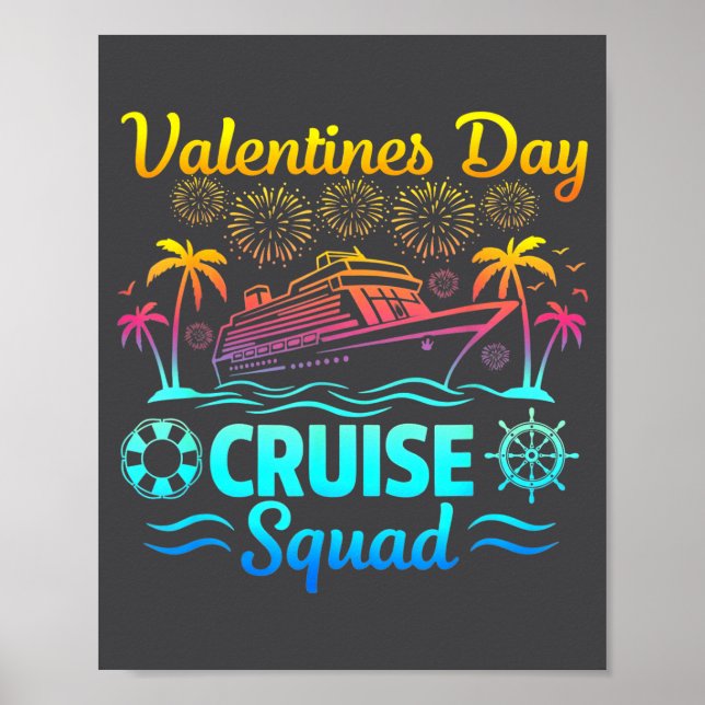 Poster Mens Valentines Day Cruise Squad 2026 Vacation Tra (Frente)