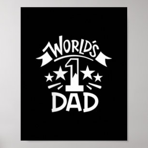 Poster Mens Worlds Número 1 Pai Mínimo Emblema Dia Pai