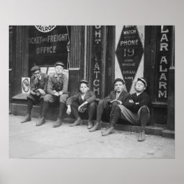 Poster Mensageiros do Telegrama, 1910. Foto Antiga