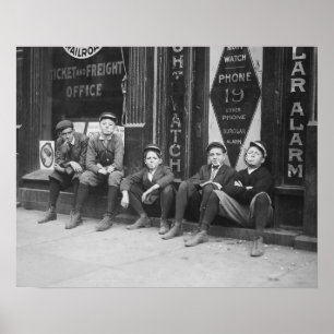 Poster Mensageiros do Telegrama, 1910. Foto Antiga