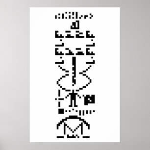 Pôster Mensagem Binária Arecibo 1974