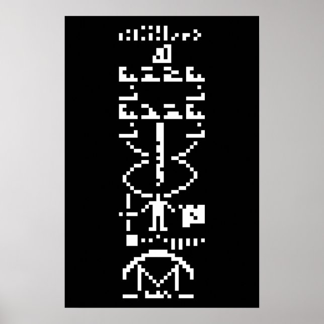 Pôster Mensagem Binária de Arecibo 1974 (Frente)