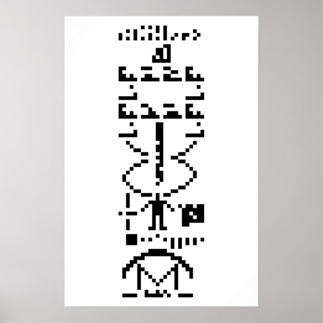 Pôster Mensagem Binária de Arecibo 1974 (Frente)