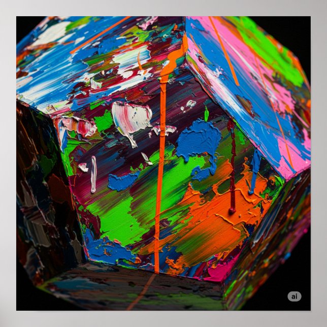 Poster Mensagem de Arte Geométrica (Frente)