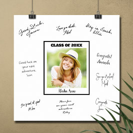 Poster Mensagem de assinatura de festa de formatura com f