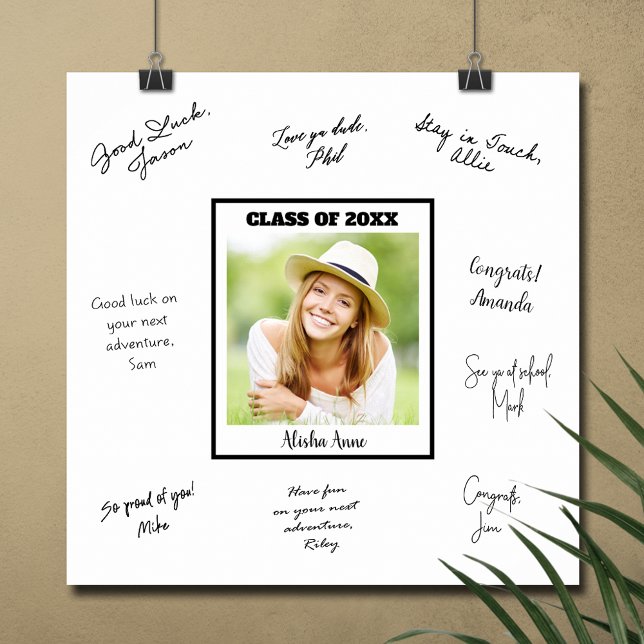 Poster Mensagem de assinatura de Festa de formatura de fo (Graduation autograph poster with your photo, INSTANT DOWNLOAD and/or PRINTED)