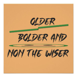 Pôster Mensagem de piada sobre gráficos etários e palavra