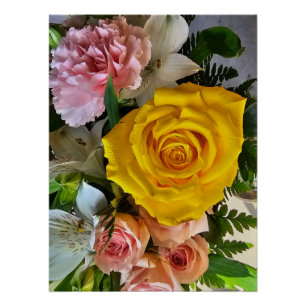 Pôster Mensagem de rosa amarela