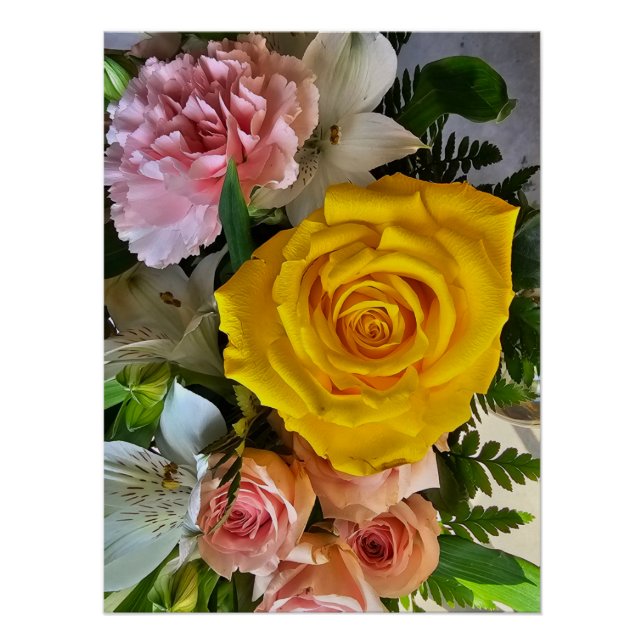 Pôster Mensagem de rosa amarela (Frente)