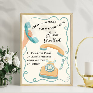 Poster Mensagem do livro de convidados de áudio para sina