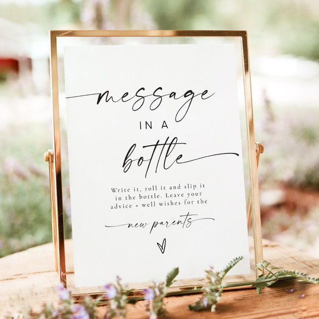 Poster Mensagem em um Sinal de Conselhos de Chá de fralda (Criador carregado)