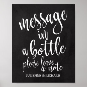 Poster Mensagem em um sinal do casamento do quadro da