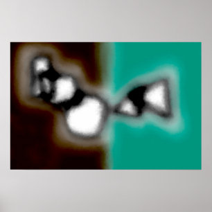 Poster Mensagem em uma garrafa: Abstrato Brown, Teal, B &