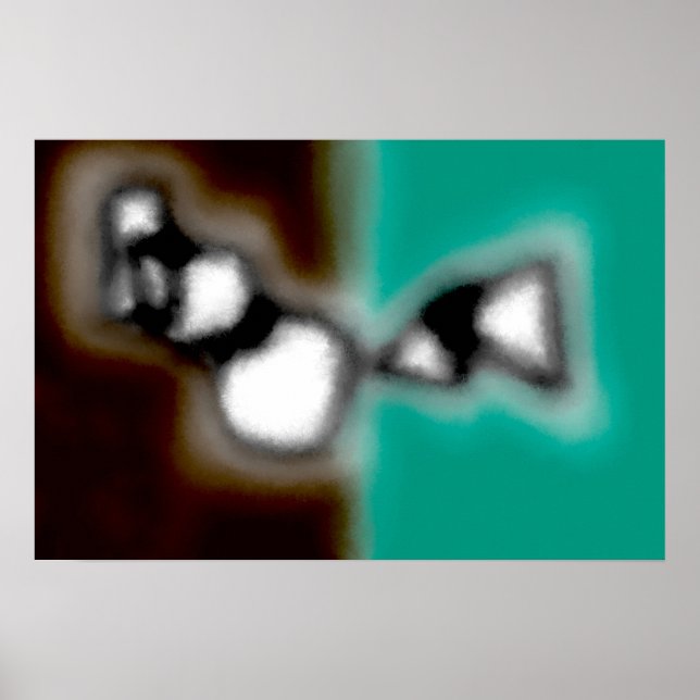 Poster Mensagem em uma garrafa: Abstrato Brown, Teal, B & (Frente)