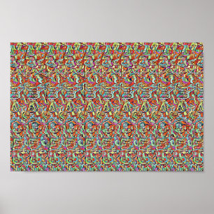 Poster MENSAGEM REDUNDAND - Estereograma de imagem oculta