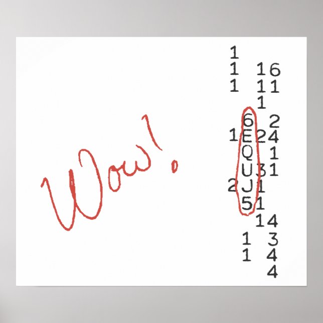 Pôster Mensagem SETI de Sinal Uau (Frente)