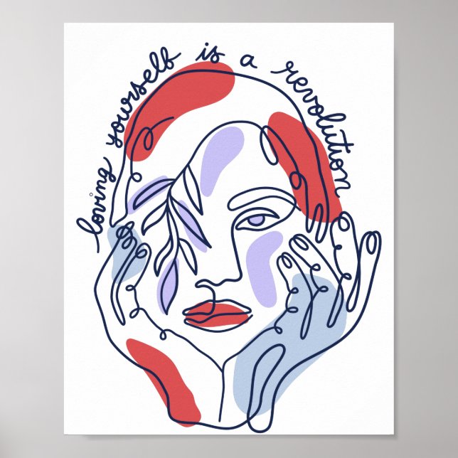 Poster Mensagens de movimento de positividade do corpo (Frente)