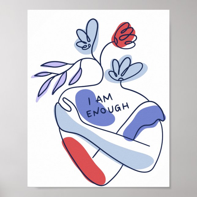 Poster Mensagens de movimento de positividade do corpo (Frente)