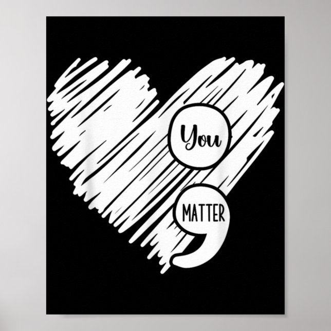 Poster Mental Health Awareness Week Semicolon Suicide Pre (Frente)