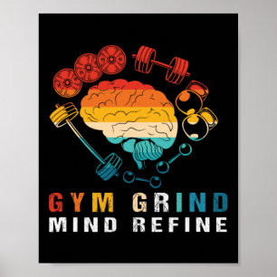 Poster Mentalidade de Moinho de Ginásio Corporação Refine