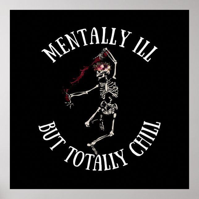 Poster Mentalmente doente, mas com citações engraçadas (Frente)