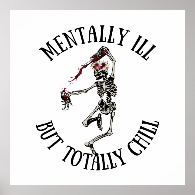 Poster Mentalmente doente, mas com citações engraçadas (Frente)