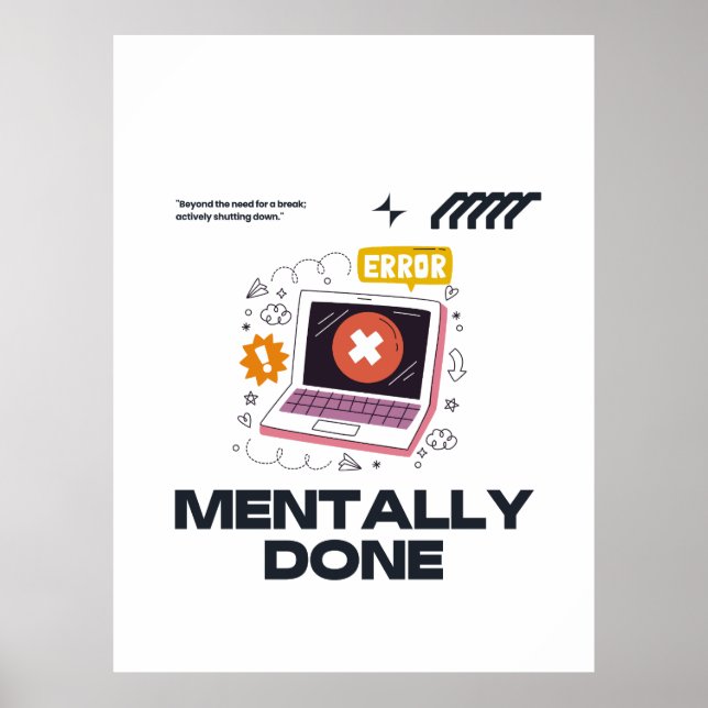 Poster Mentalmente Esgotado - Além da Necessidade de uma  (Frente)