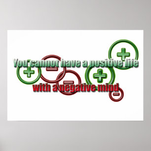 Pôster Mente negativa de vida positiva