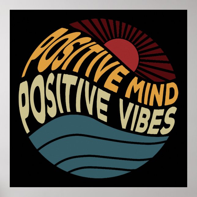 Poster Mente Positiva Vibrações Positivas (Frente)