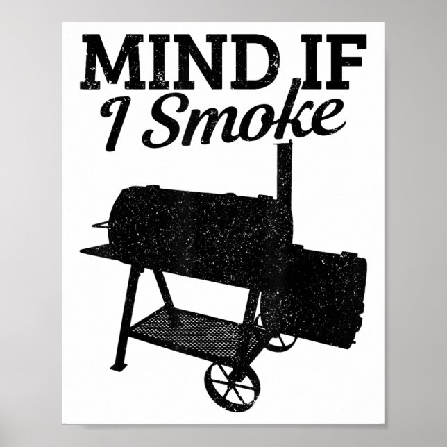 Poster Mente Se Fumar Churrasco Grelha Fumando Carne Engr (Frente)