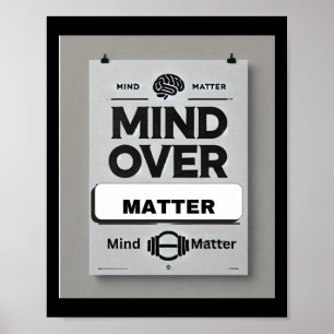 Poster Mente sobre o adesivo de mantras motivacional