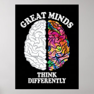 Poster Mentes De excelente Pensam Diferentemente Engraça