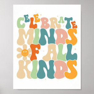 Poster Mentes De Todos os Tipos Saúde Mental Conscientiza