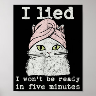 Poster Menti Não Estarei Pronto Em Cinco Minutos Gato Bag