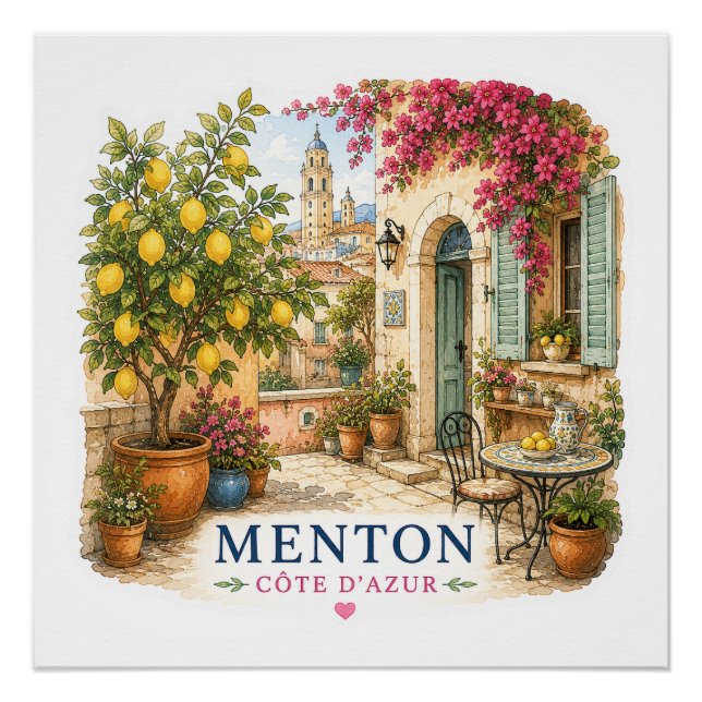 Pôster Menton French Riviera  - Patio (Frente)
