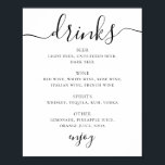 Poster Menu bar de bebidas de casamento com script preto<br><div class="desc">Poster de menu de bebidas de guião preto e branco. Adequado para aniversário,  aniversário e qualquer outra festa. Entre em contato comigo se precisar de itens adicionais.</div>