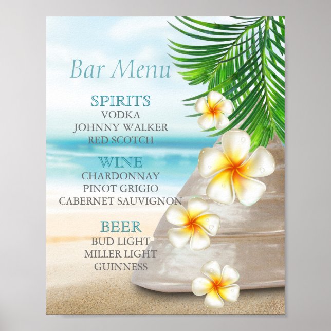 Poster Menu bar para Um Casamento na Praia (Frente)