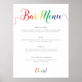 Poster Menu Bar Rainbow Wedding