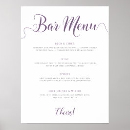 Poster Menu Bar Roxo Drinks Personalizados