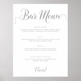 Poster Menu Bar Silver Drinks