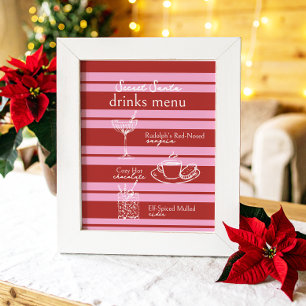 Poster Menu Bebidas Papais noeis Secretos Cabana Pink Str