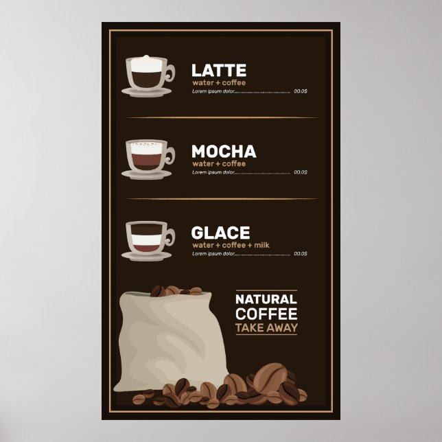 Poster Menu Café (Frente)