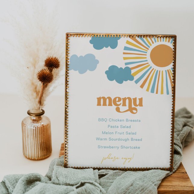 Poster Menu Chá de fraldas Digital Sun (Criador carregado)