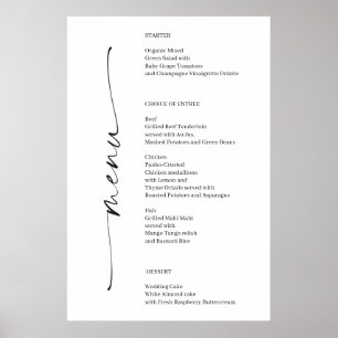 Poster Menu Classic Elegance Wedding