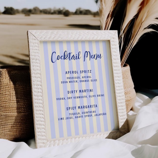 Poster Menu Cocktail de Chá de panela Strike com Desenho  (Criador carregado)