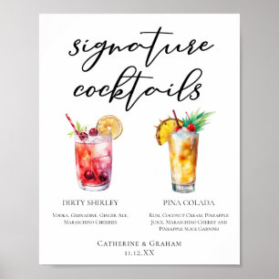 Poster Menu Cocktails de Assinatura Dirley Piña Colada