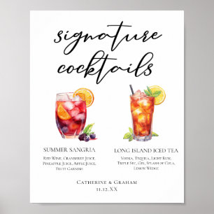 Poster Menu Cocktails de Assinatura do Chá Sangria Long I